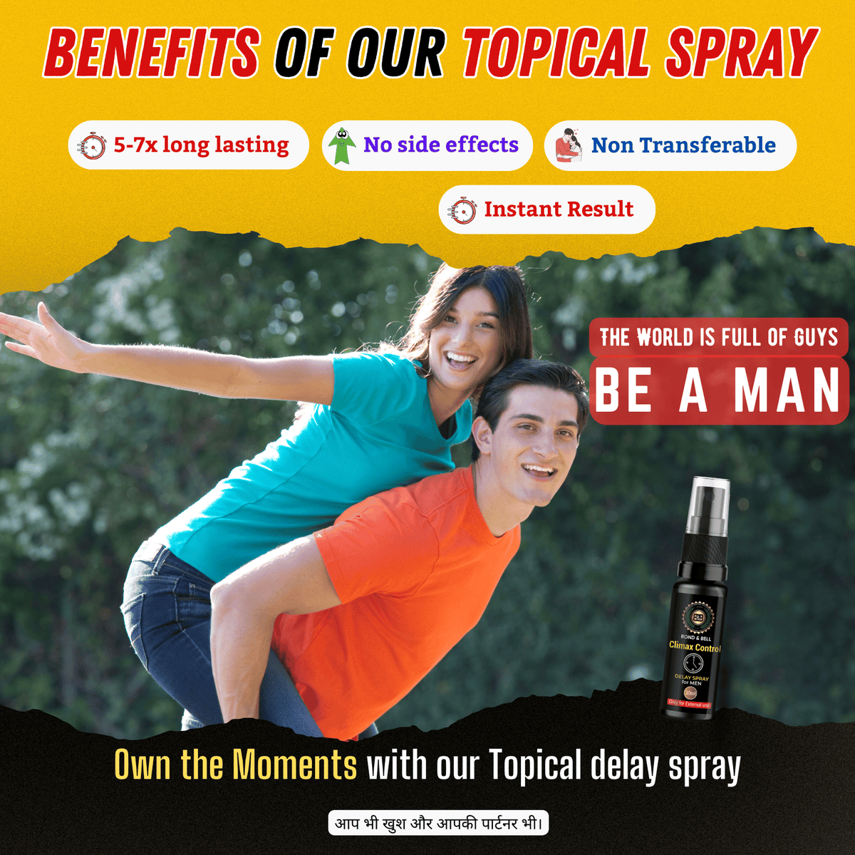 Bond & Bell Long Lasting Topical Spray | Non-Transferrable | No Side effects